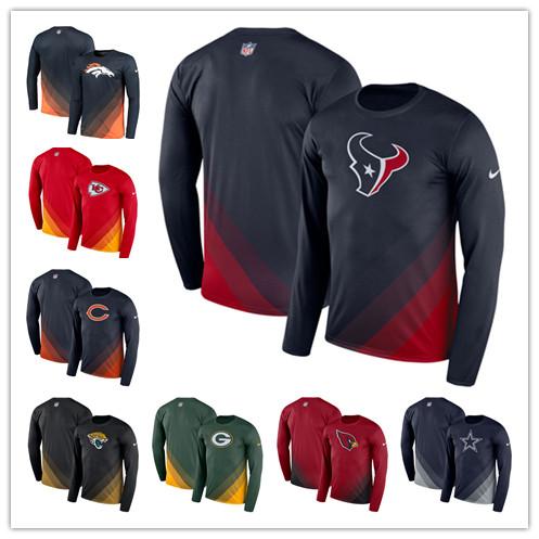 2019 Men's Chiefs Cardinals Cowboys Bears Bengals Broncos Packers Texans Jaguars Sideline Legend Prism Performance Long Sleeve T-Shirt