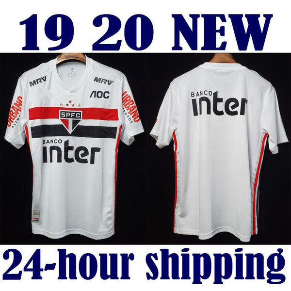 2019 2020 Sao Paulo home all sponsors Soccer Jersey Souza Helinho Peres Everton Hernanes 19 20 Camisa de futebol Football Shirts Adult Men