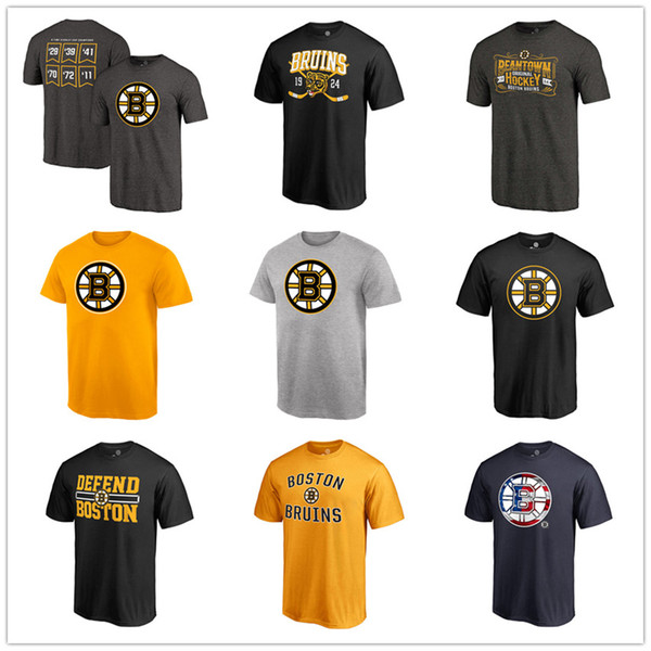 2019 Playoffs Boston Bruins T-Shirts Raise the Banner Tri-Blend Black short sleeve shirt Men Hockey Fans Tops Tees Printed Team Brand Logos