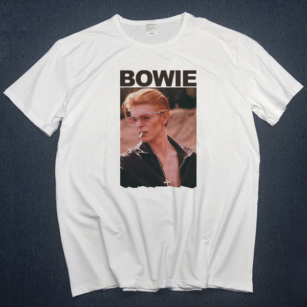 David Bowie t shirt men's funny magic men parody man t-shirt ziggy stardust Rock IN MEMORY Short Sleeve Rock Legends