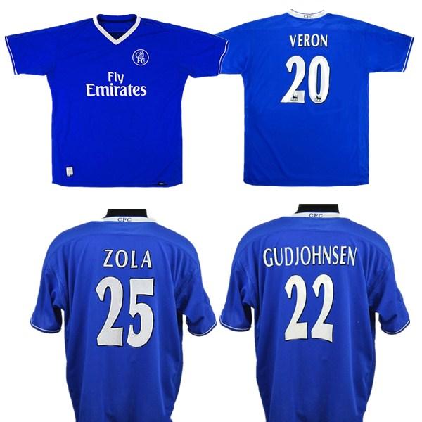 Thailand Velvet Name Lampard 03 04 05 Drogba Hasselbaink Soccer Jersey 2004 2005 Retro Crespo Classic Football Shirt Terry Maillot de Foot