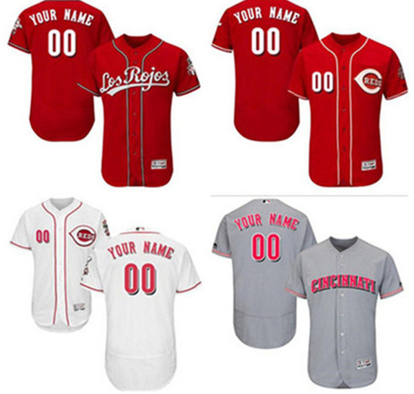 2018 custom Men's women youth majestic Cincinnati Reds Jersey Any Your name and your number Home Blue Grey White Kids Girls Baseball Jerseys