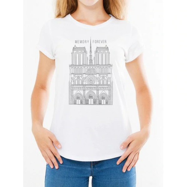 Women DIY Notre Dame de Paris T-shirt Short-sleeve for personal customs