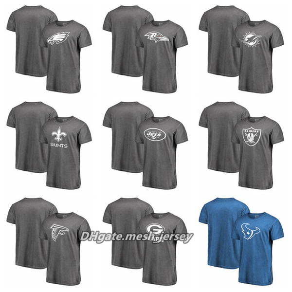 Eagles Jets Raiders Falcons Texans Packers Ravens Dolphins Saints Pro Line by White Logo Shadow Washed T-Shirt