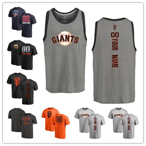 2019 Custom Men's women Youth SF Giants Baseball T Shirt Personalized Name and Number Banner Wave Baseball Tri-Blend Tank Top Jerseys