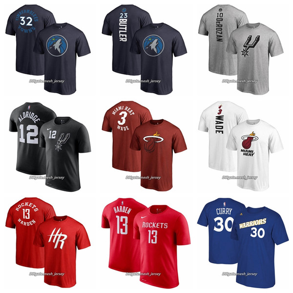 Custom Nmae Number Heat Celtic Rockets Mavericks Cavaliers Nrts Spurs Icon Edition 2018/19 Name & Number Performance T-Shirt