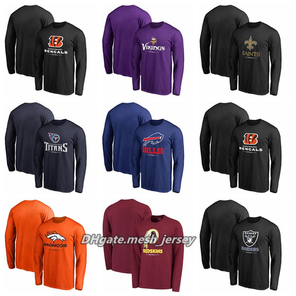 Men Raiders Lions Broncos Vikings Saints Titans Redskins Bills Bengals Pro Line Team Lock up Long Sleeve T-Shirt