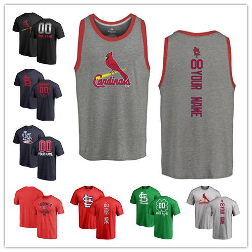 Custom Men's women Youth SL CardinaBaseball T Shirt Personalized Name and Number Banner Wave Baseball T-Shirt Tri-Blend CHI Tank Top Jerseys