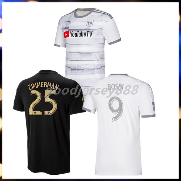 2019 2020 Los Angeles FC Soccer Jerseys GABER ROSSI 10 VELA CIMAN ZIMMERMAN Custom Black White LAFC Adult 2019 Football Shirts