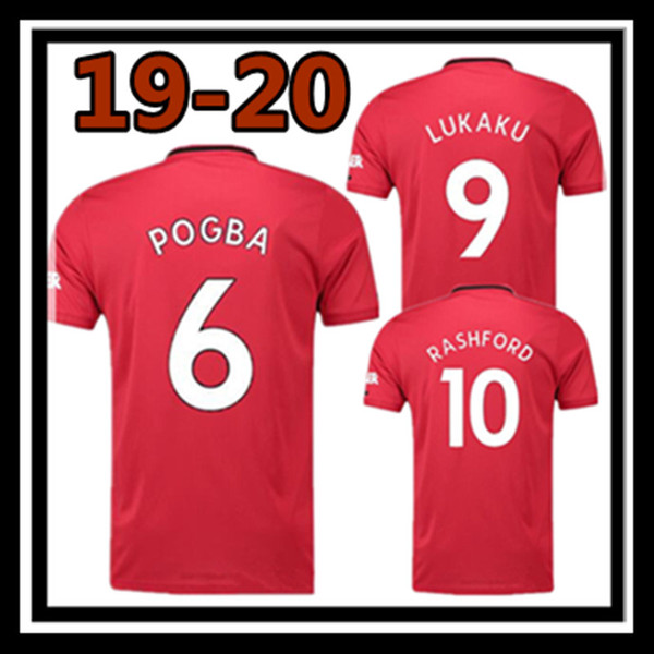 Free shipping top thai quality Manchester united home Soccer Jersey 19 20 pogba alexis RASHFORD men 2019 2020 lukaku Football shirt