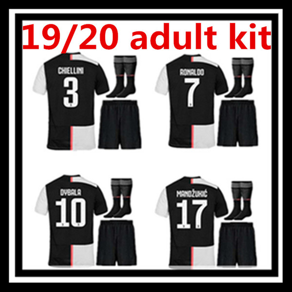 Free shipping 2019 2020 Juventus RONALDO FANS Soccer Jersey adult kit socks JUVE DYBALA camisa de futebol maillot de football Shirt