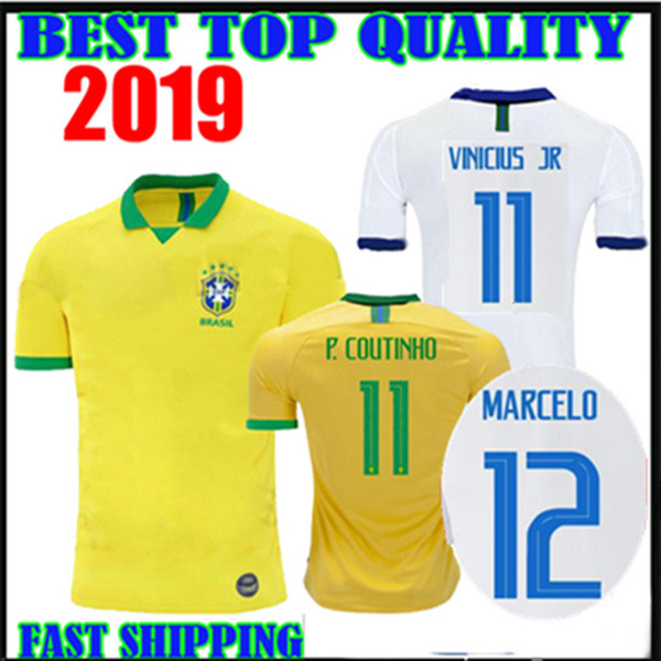 Free shipping fast Thailand Brazil soccer jersey 2019 JESUS COUTINHO MARCELO FIRMINO camisa de futebol TOP quality Neymar men football shirt