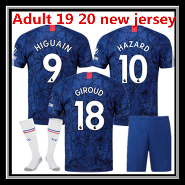 Free shipping fast ZARDHA soccer jersey 19 20 HIGUAIN GIROUD KANTE camisa de futebol TOP quality JORGINHO PULISIC socks mens football shirt