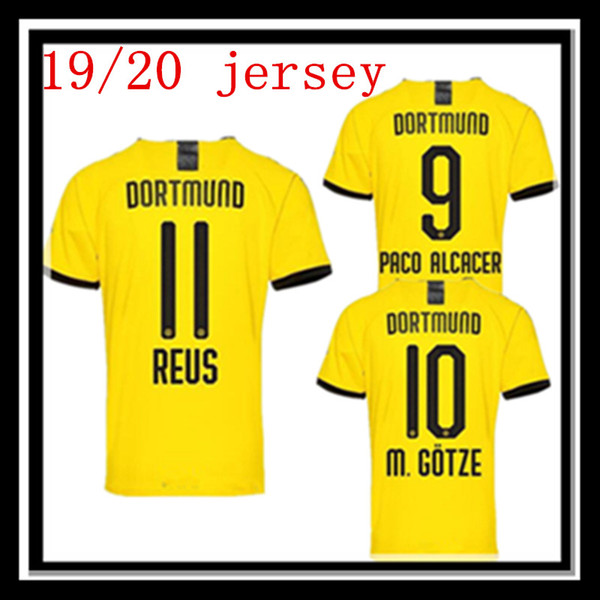 Free shipping fast Borussia Dortmund soccer jersey 2020 PHILIPP GOTZE REUS PULISIC WITSEL camisa de futebol TOP quality mens football shirt