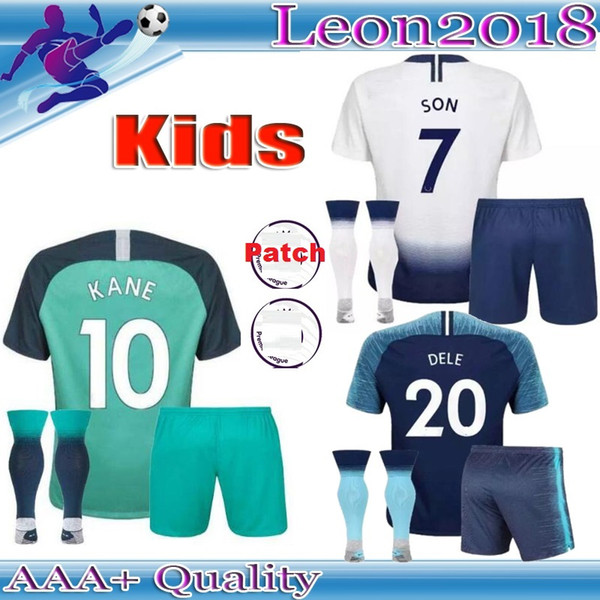 Kids 18 19 Tottenham home Soccer Jersey KANE LAMELA ERIKSEN DELE SON football jersey children Football kit shirt youth Fans tees