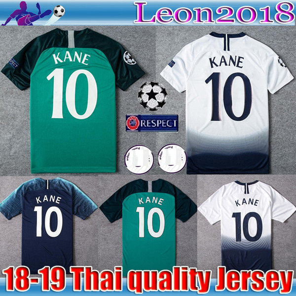 18 19 Champions League Tottenham home Soccer Jersey KANE LAMELA ERIKSEN DELE SON football jersey men Football kit shirt Fans tees