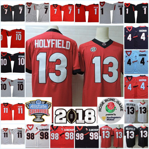 Georgia Bulldogs UGA #3 Todd Gurley II 34 Herchel Walker Vintage 11 Jake Fromm 1 Fields 98 Blankenship College Football Jerseys