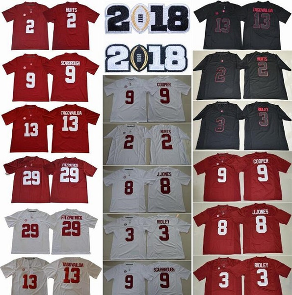 Alabama Crimson Tide NCAA Jerseys Namath Jeudy N. Harris McCARRON FITZPATRICK Julio Jones Hurts Wilson Henry Ruggs 13 Tua Tagovailoa