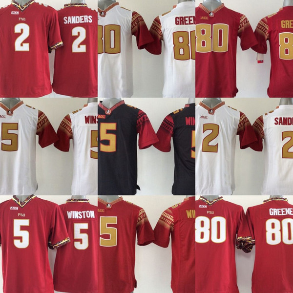 Youth Florida State Seminoles Jerseys 2 Deion Sanders 5 Jameis Winston 80 GREENE Kids Boys College Football Jersey