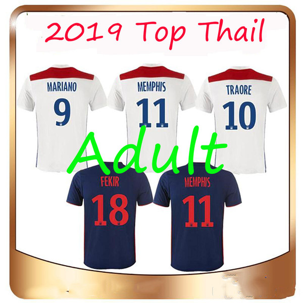 2019 Top Thail 6 MARCELO 8 AOUAR 9 DEMBELE Sportswear 10 TRAORE Football Shirts 18 FEKIR 27 CORNET 28 NDOMBELE