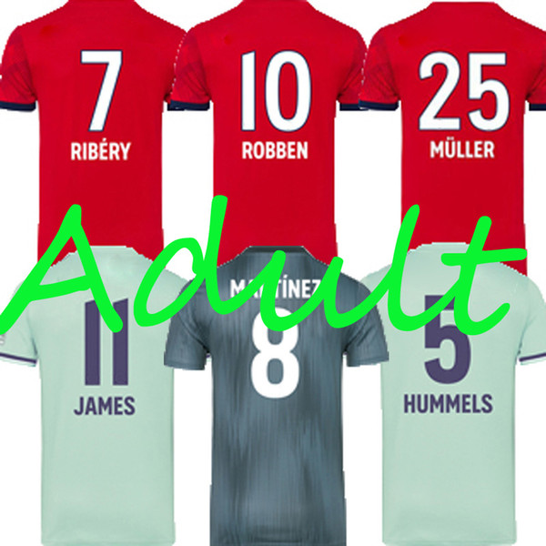 2019 Top Thai 11 JAMES 5 HUMMELS 7 RIBERY 8 MARTINEZ 25 MULLER Football Jersey 29 COMAN Sports Shirts