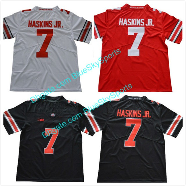 2018 Ohio State Buckeyes 7 Dwayne Haskins JR. Jersey White Red Black New Style Limited College Football Jerseys Size S-XXXL