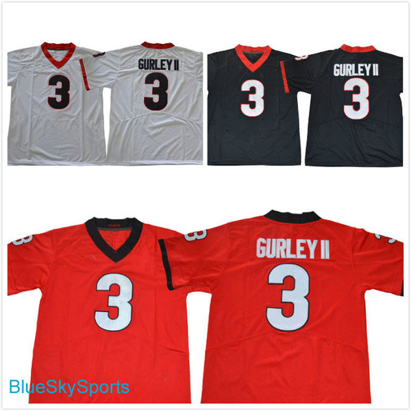 2017 Georgia Bulldogs 3 Todd Gurley II Jersey New Style College Football Jerseys White Red Black Stitched S-3XL