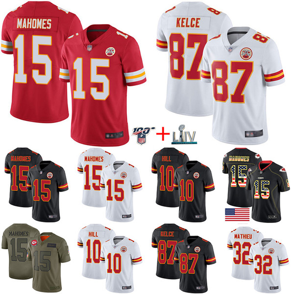 87 Travis Kelce Kansas City Jersey Chief 15 Patrick Mahomes Tyreek Hill Tyrann Mathieu Mecole Football Jerse