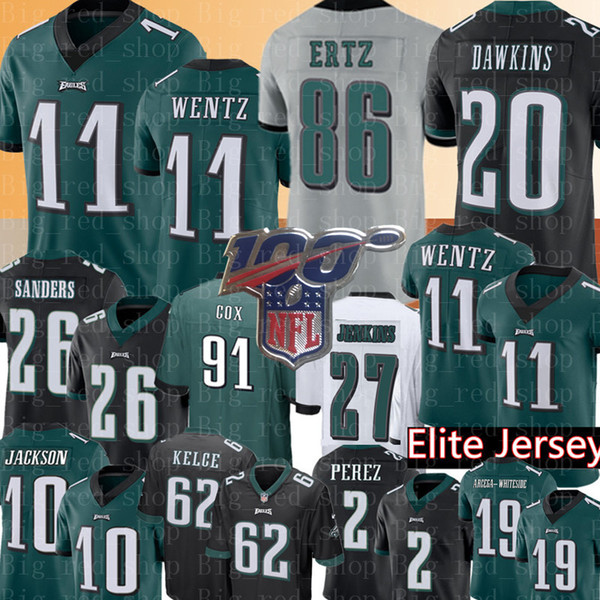 11 Carson Wentz Zach Ertz Philadelphia # Eagle Jersey Miles Sanders DeSean Jackson Brian Dawkins Jason Kelce Fletcher Cox Arcega-Whiteside