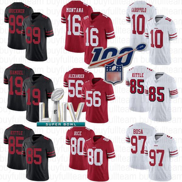 10 Jimmy Garoppolo 85 George Kittle Joe Montana Nick Bosa Deebo Samuel Matt Breida Kwon Alexander San Francisco Emmanuel Sanders 49er Jersey