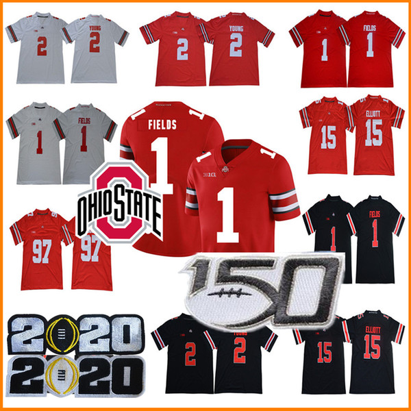 2020 NCAA Ohio State Buckeyes Jersey 1 Justin Fields 2 Chase Young 7 Dwayne Haskins Jr 97 Nick Bosa 15 Elliott OSU College Football Jersey