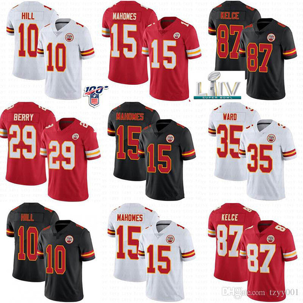 Kansas City Mens Womens Youth Chief Super Bowl LIV Jersey 15 Patrick Mahomes 87 Travis Kelce 10 Tyreek Hill 29 Eric Berry 35 Christian Okoye