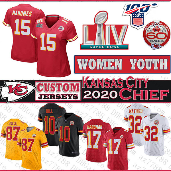 15 Patrick Mahomes II Kansas City Women Ladies & Youth Kids Chief Jersey Damien Williams Travis Kelce Tyreek Hill Tyrann Mathieu Stitched