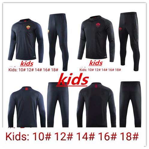 Top quality 2019 2020 Roma KIDS Soccer Training Suit Iturbe Totti De Rossi soccer Tracksuit 19 20 Roma children training suit