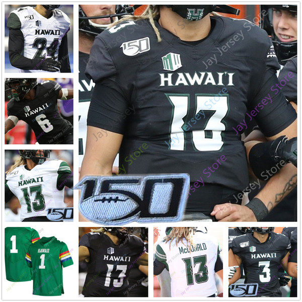 Custom Hawai'i Hawaii Football Jersey College 3 Jason-Matthew Sharsh 10 Melquise Stovall 96 Kaimana Padello