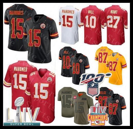 Chief Super Bowl LIV KC 15 Patrick Mahomes II Jersey Kansas 87 Travis Kelce 10 Tyreek Hill 29 Eric Berry 14 Watkins Hunt 17 Hardman Watkins