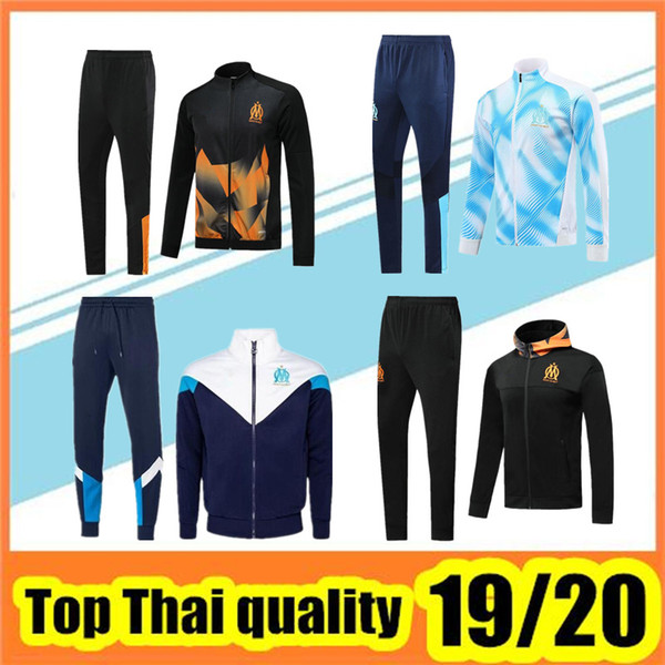 2019-20 Olympique de Marseille tracksuit soccer training suit Maillot De Foot 19/20 PAYET THAUVIN OM Football jacket jogging tracksuit