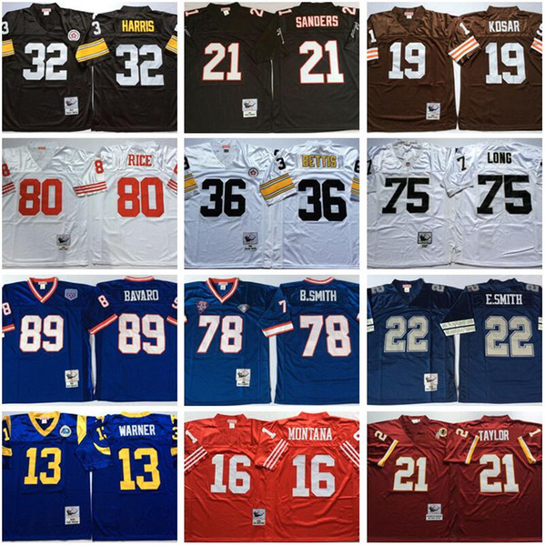 NCAA Deion Sanders Jerseys Franco Harris Jerome Bettis Bruce Smith Kurt Warner Jerry Rice Joe Montana Sean Taylor Mark Bavaro Emmitt Smith