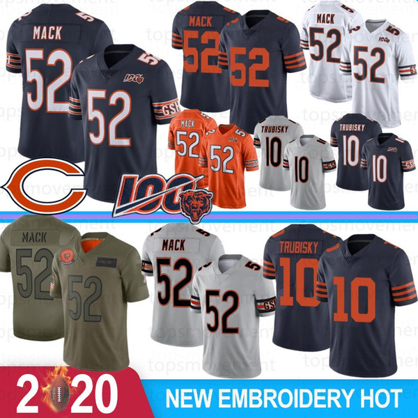 52 Khalil Mack 10 Trubisky Chicago Men Jerseys Bear 34 Walter Payton 39 Eddie Jackson 58 Smith 54 Urlacher 29 Tarik Cohen 89 Ditka 2020 New
