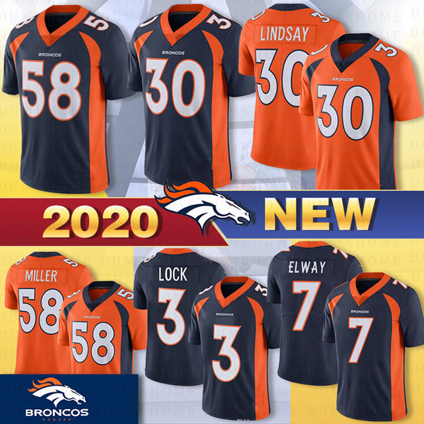 30 Phillip Lindsay #Terrell Davis Denver Mens 58 Von Miller Jerseys Bronco 55 Bradley Chubb 4 Keenum 13 Siemian 14 Courtland 5 Flacoo New