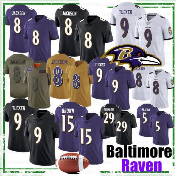 8 Lamar Jackson Jersey Baltimores # Raven 15 Marquise Brown 21 Mark Ingram ll 29 Earl Thomas 9 Justin Tucker Hayden Hurst Terrell Suggs