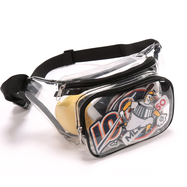 Fanny Pack, Adjustable Waist Bag with with Extra External Pocket, Clear Bag with Strong Zipper, for NFL Stadium Approved+ PATCH