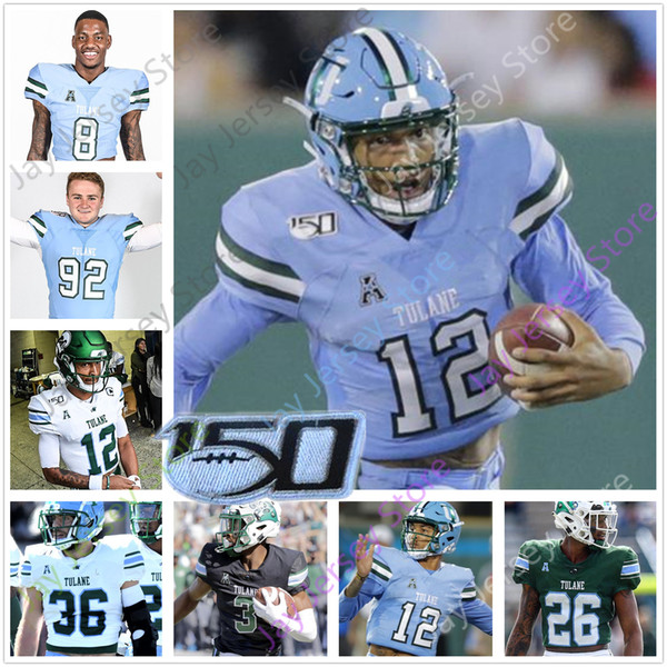 Custom Tulane Green Wave Football Jersey College Justin McMillan Corey Dauphine Darius Bradwell Darnell Mooney Jalen McCleskey Johnson