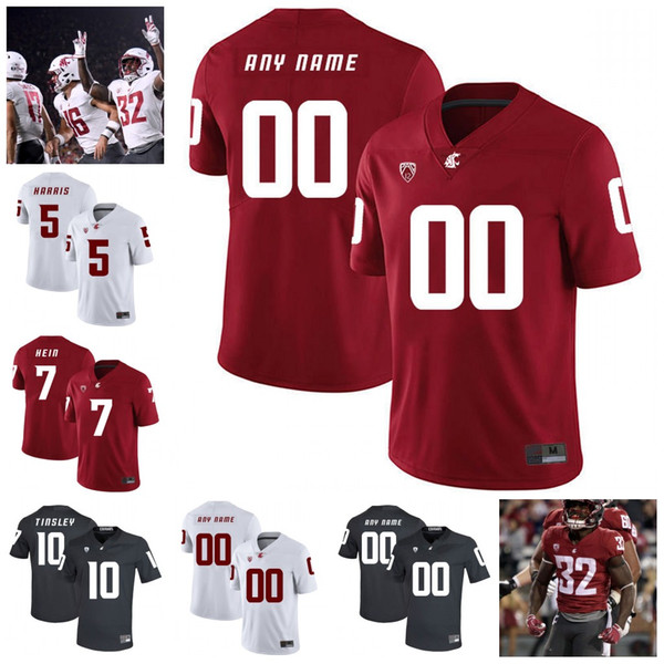 Custom WSU Washington State Cougars Davontavean Martin #32 James Williams Max Borghi Dezmon Patmon Peyton Pelluer Winston Tinsley Jersey