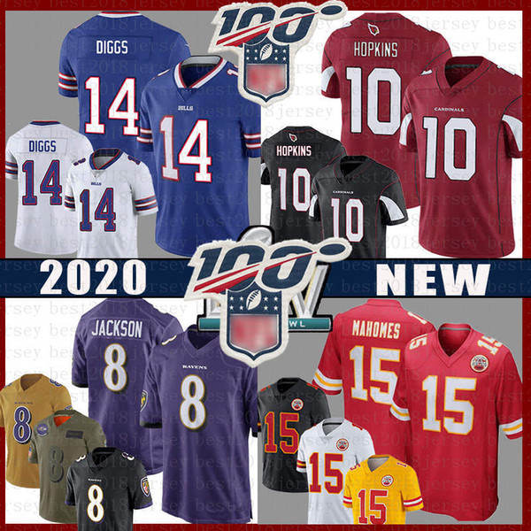 10 DeAndre Hopkins 14 Stefon Diggs Football Jersey New Buffalo Arizona Bill Cardinal Kansas City Patrick Mahomes Chief Lamar Jackson Raven