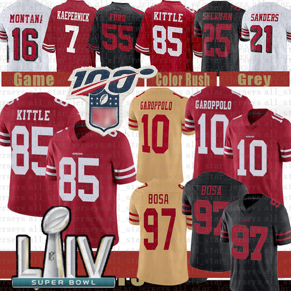 97 Nick Bosa Jimmy Garoppolo George Kittle San Francisco
49er Jersey Jerry Rice Foster Young Joe Montana Richard Sherman Kaepernick Ford