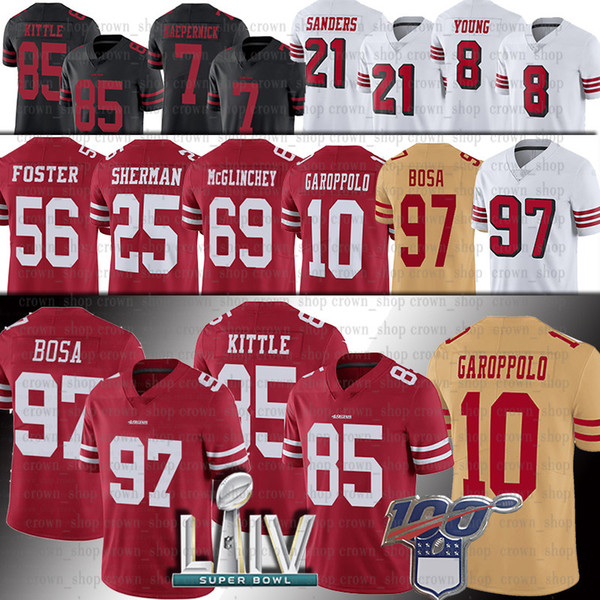 Super Bowl LIV San Francisco
49ers George Kittle Nick Bosa Jersey Jimmy Garoppolo Dee Ford Richard Sherman Kaepernick Jerry Rice