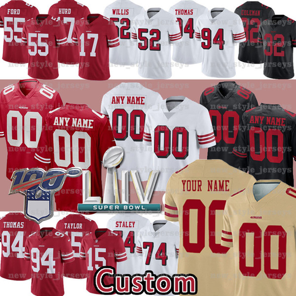 LIV Custom San Francisco
49ers DEEBO SAMUEL Jersey TEVIN COLEMAN DEFOREST BUCKNER KYLE JUSZCZYK KWON ALEXANDER DWIGHT CLARK Matt Breida