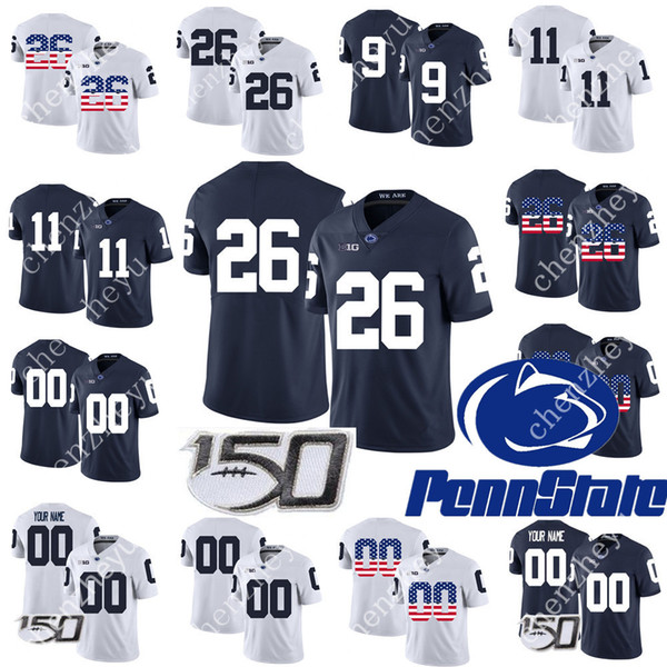 Custom NCAA PSU Penn State Joe Paterno Cappelletti Sean Clifford KJ Hamler Barkley Dotson Parsons Brown Ford Cain College Football Jersey