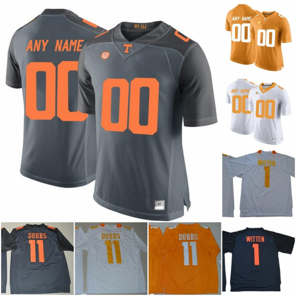 Custom Tennessee Volunteers #6 Alvin Kamara 16 Peyton Manning 1 Jason Witten 14 Eric Berry Orange Gray White 2020 NCAA Football Vols Jersey